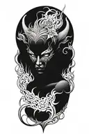 succubus, fire, hell, thorns,  tattoo design idea