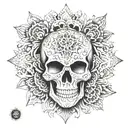 skull  mandala tattoo design idea