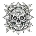 skull  mandala tattoo design idea