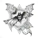 bat mandala tattoo design idea