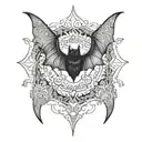 bat mandala tattoo design idea