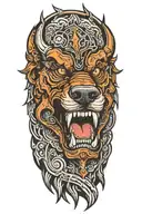 hell hound tattoo design idea