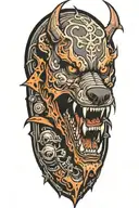 hell hound tattoo design idea