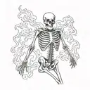 burning skeleton, full body tattoo design idea