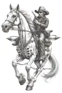 skeleton cowboy, skeleton horse tattoo design idea