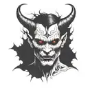 demon face, scary, disgusting scary evil tattoo design idea