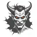 demon face, scary, disgusting scary evil tattoo design idea