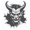 demon face, scary, disgusting scary evil tattoo design idea