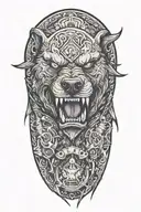 hell hound tattoo design idea