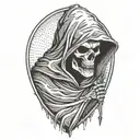 Grim reaper, hooded tattoo design idea