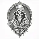 Grim reaper, hooded tattoo design idea