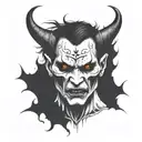 demon face, scary, disgusting scary evil tattoo design idea