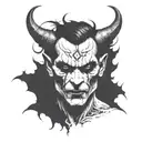 demon face, scary, disgusting scary evil tattoo design idea