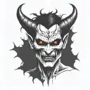demon face, scary, disgusting scary evil tattoo design idea