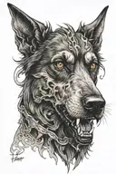 hell hound  tattoo design idea
