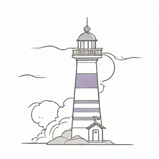 lighthouse with purple and teal stripes "all you need tattoo design idea