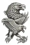 wolf eagle fighting tattoo design idea