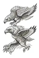 wolf eagle fighting tattoo design idea