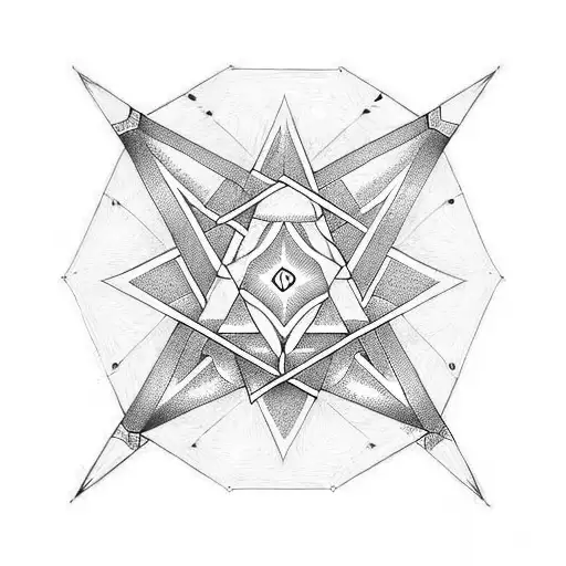 unicursal hexagram tattoo design idea