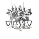 Spartan army marching in formation tattoo design idea
