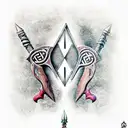 (A Vajra Weapon) decpiting, UltimateWisdom,Buddhism,Reality,Aquarius,Swastika,  tattoo design idea