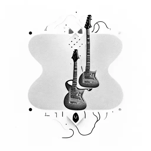 a guitar and a microfon on my hand and my child name Radu tattoo design idea