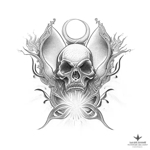divine clarity with demons tattoo design idea