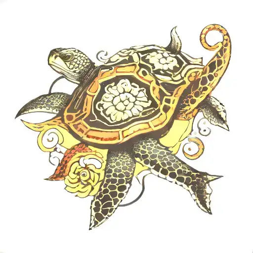 sea turtle octopus and hammer shark tattoo design idea