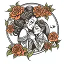 mother daughter moon luba orotect tattoo design idea