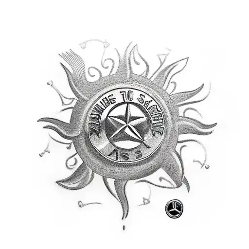 Mercedes s550 convertible, gas station, palms, sun, wrenches, money tattoo design idea