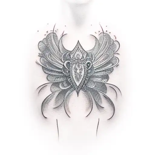sternum  tattoo design idea