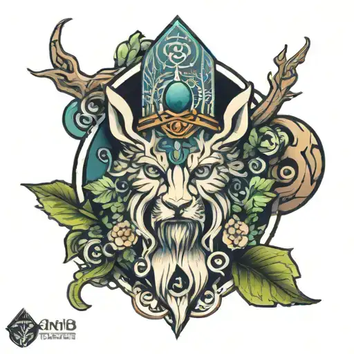 druid leg tattoo design idea