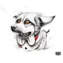 chibi style hell hound  tattoo design idea