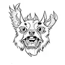 chibi style hell hound tattoo design idea