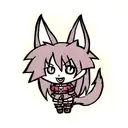 chibi style hell hound  tattoo design idea