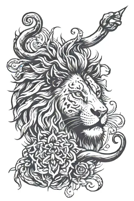lion claw mark and verse proverbs 28:1 tattoo design idea
