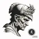 Caesar hyper realistic greek tattoo design idea