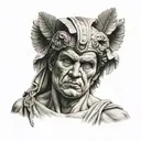 Caesar hyper realistic greek tattoo design idea