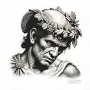Caesar hyper realistic greek tattoo design idea