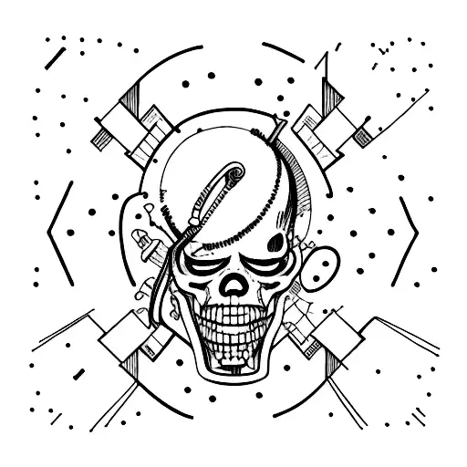obscure post punk object tattoo design idea