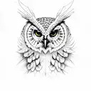 owl skull with cracks in the bone tattoo design idea