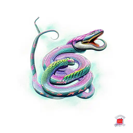 viper snake sleeve  tattoo design idea