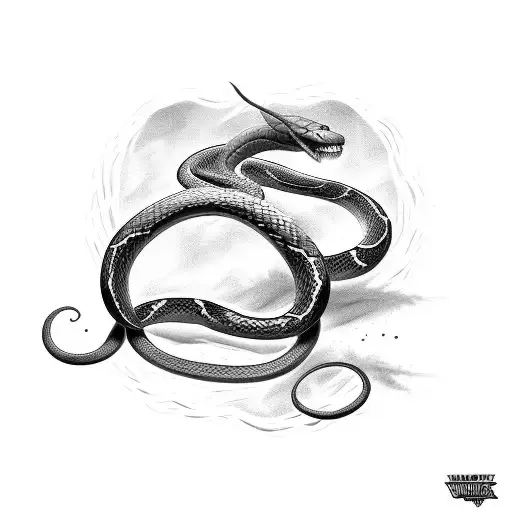 viper snake sleeve in black and white tattoo design idea