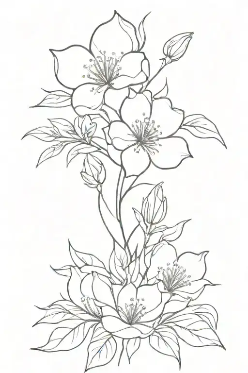 January and November birth flower bouquet tattoo design idea