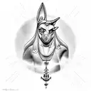 Anubis con signo zodiacal libra tattoo design idea