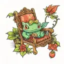 bulbasaur in a sunchair tattoo design idea