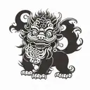 Chinese foo dog cute tattoo design idea