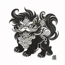 Chinese foo dog cute tattoo design idea