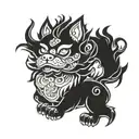 Chinese foo dog cute tattoo design idea
