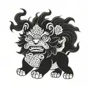 Chinese foo dog cute tattoo design idea